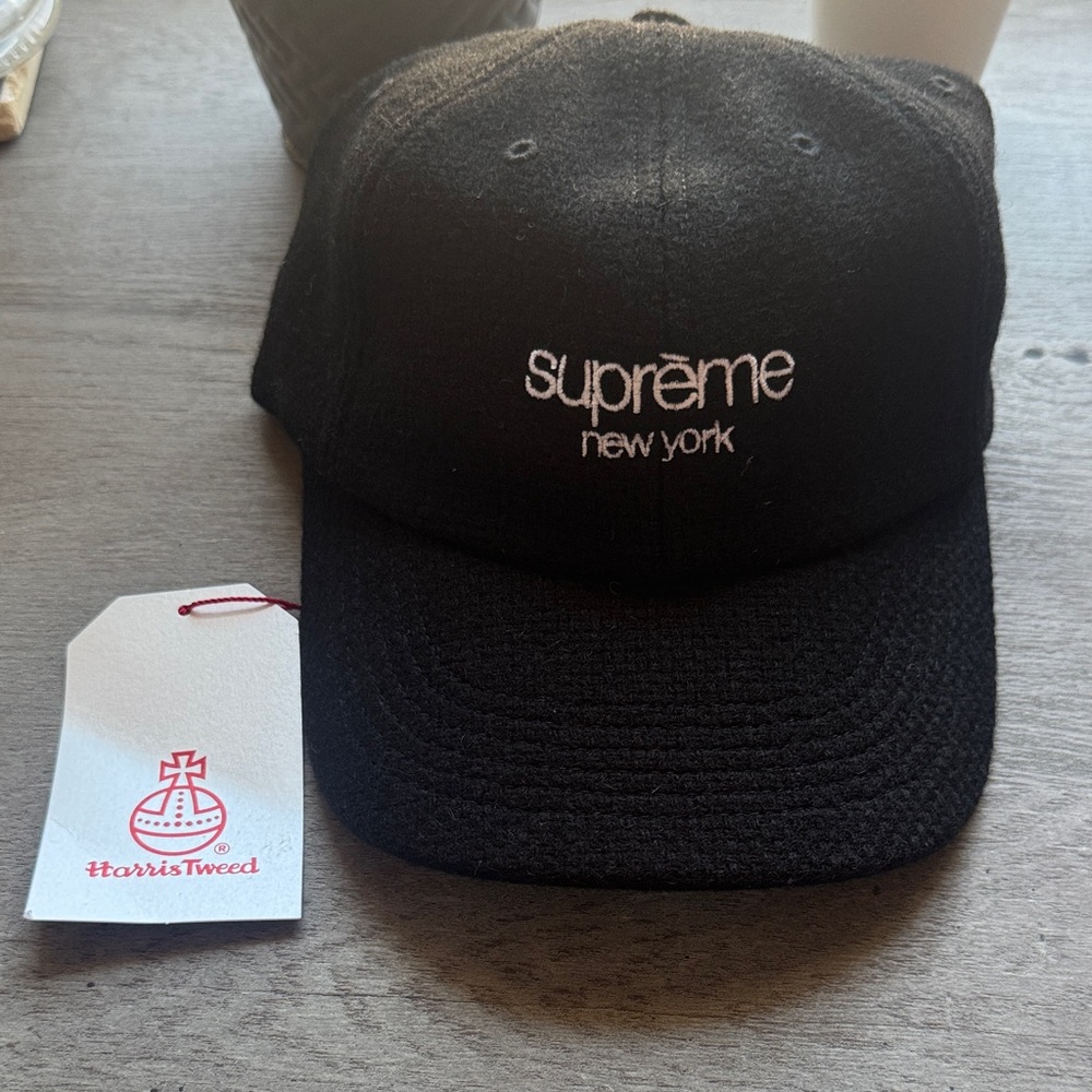 Supreme Black Harris Tweed Cap